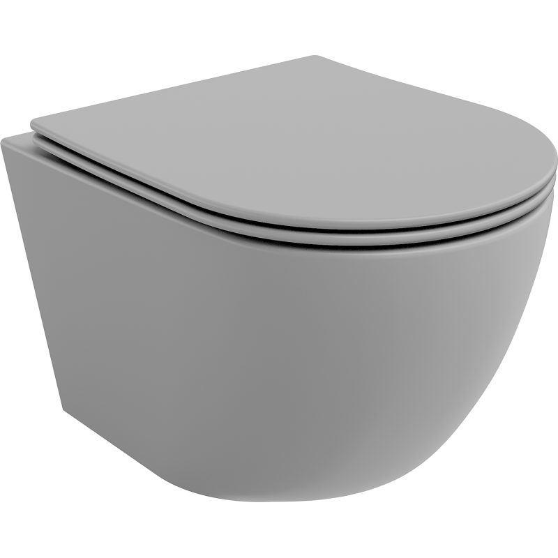 Mexen Lena miska WC Rimless s doskou pomaly zatvárajúcou slim, duroplast, svetlosivá matná - 30224061