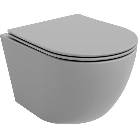 Mexen Lena miska WC Rimless s doskou pomaly zatvárajúcou slim, duroplast, svetlosivá matná - 30224061