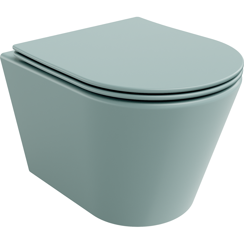 Mexen Rico WC misa Rimless s pomaly zatvárajúcim sedadlom slim, duroplast, svetlozelená matná - 30724048
