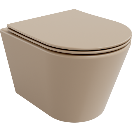 Mexen Rico WC misa Rimless s doskou so spomaleným zatváraním slim, duroplast, cappuccino mat - 30724064