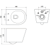 Mexen Rico WC misa Rimless s pomaly padajúcim sedátkom, duroplast, Matná šedomodrá- 30724069
