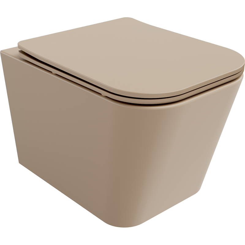 Mexen Teo wc misa Rimless s pomaly padacou doskou slim, duroplast, matná kapučíno - 30854064