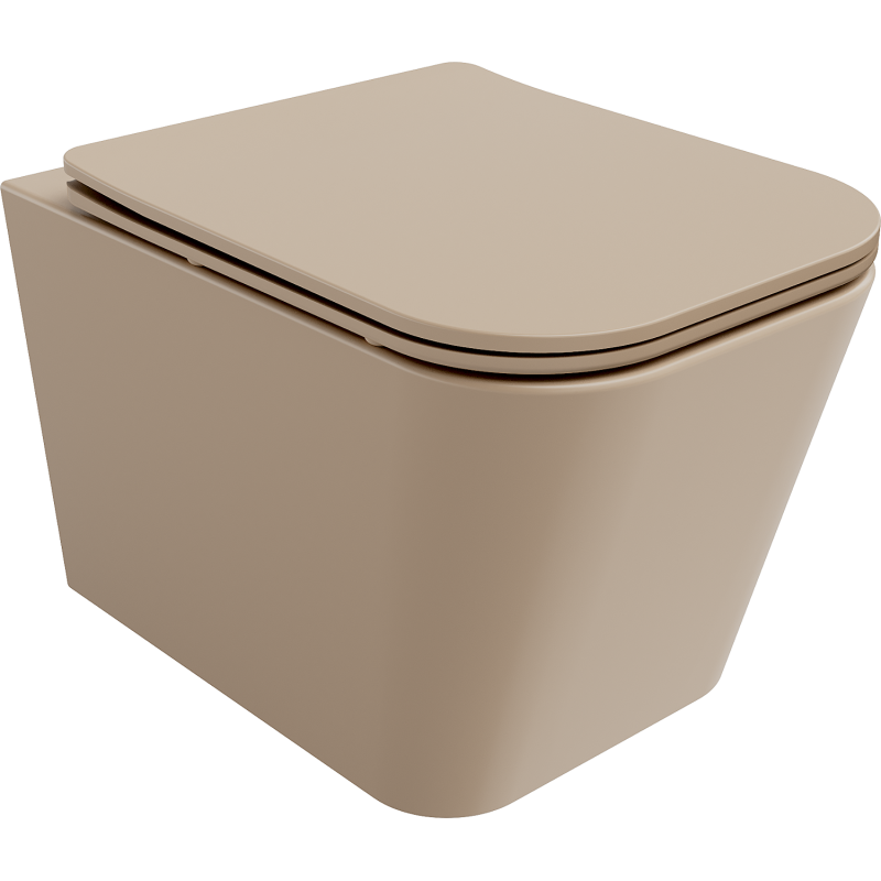 Mexen Teo WC misa Rimless so sedadlom s voľným pádom slim, duroplast, cappuccino mat - 30854064