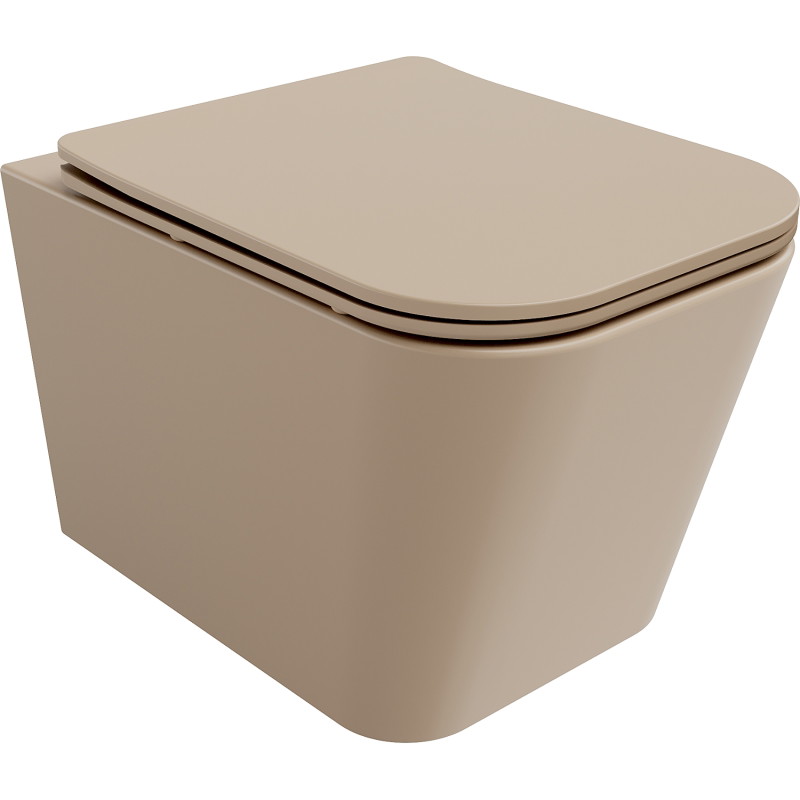 Mexen Teo WC misa Rimless so slim doskou s tichým zatváraním, duroplast, cappuccino mat - 30854064