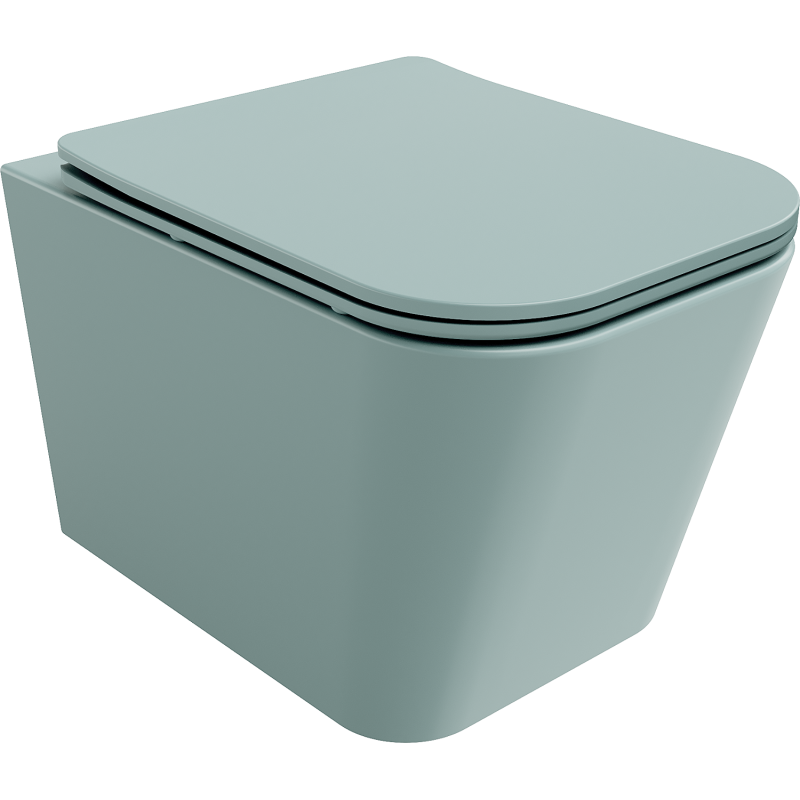 Mexen Teo WC misa Rimless s pomaly uzatváracou doskou slim, duroplast, svetlá zelená mat - 30854048