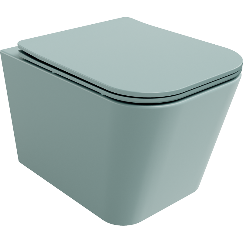 Mexen Teo WC misa Rimless s pomaly uzatváracou doskou slim, duroplast, svetlo zelená matná - 30854048