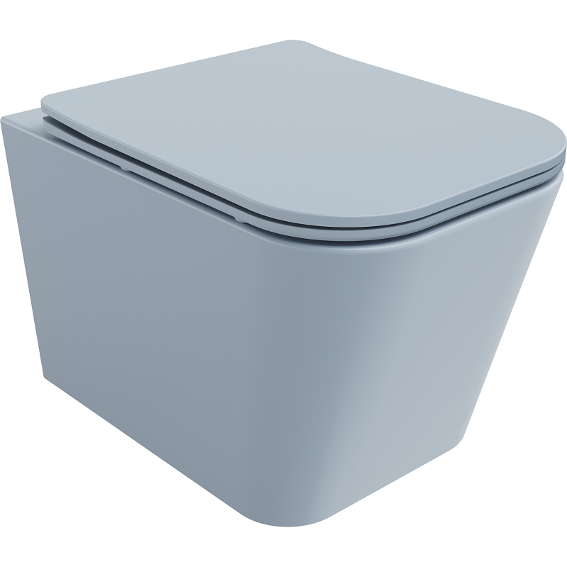 Mexen Teo miska wc Rimless s doskou s pomalým zatváraním slim, duroplast, sivá-modrá matná - 30854069