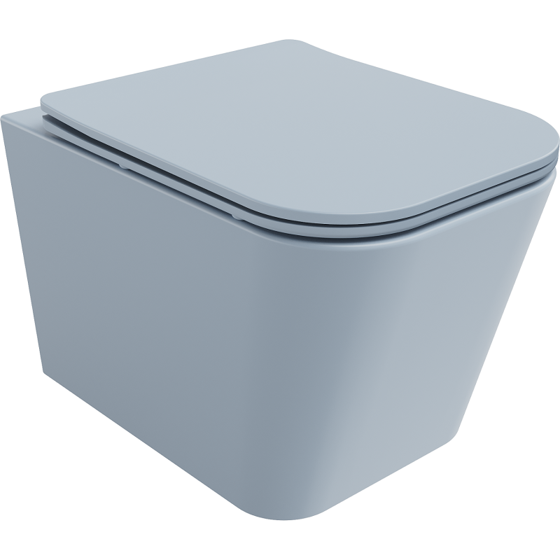 Mexen Teo WC misa Rimless s pomaly uzatvárajúcou tenkou doskou, duroplast, šedo-modrá matná - 30854069