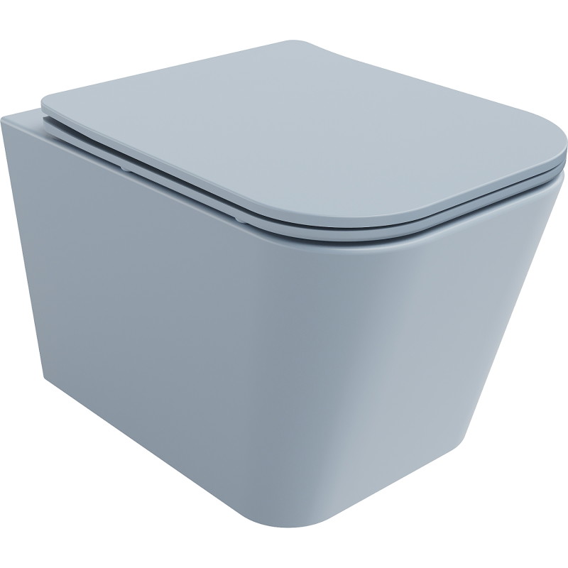 Mexen Teo WC miska Rimless s doskou so systémom pomalého pádu slim, duroplast, šedo-modrá matná - 30854069