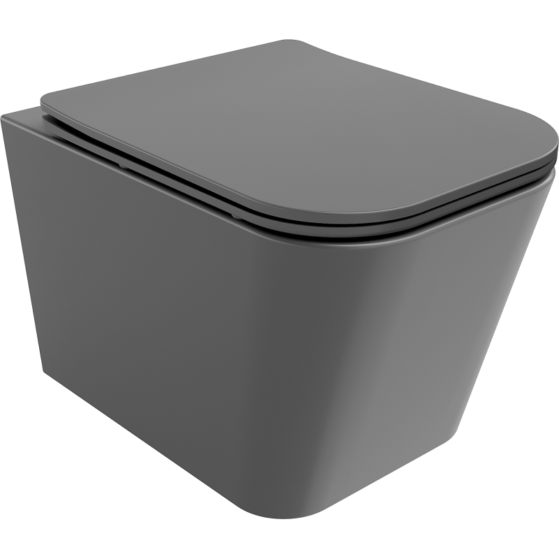 Mexen Teo misa wc Rimless s pomaly sklopiteľnou doskou slim, duroplast, tmavosivá matná - 30854071
