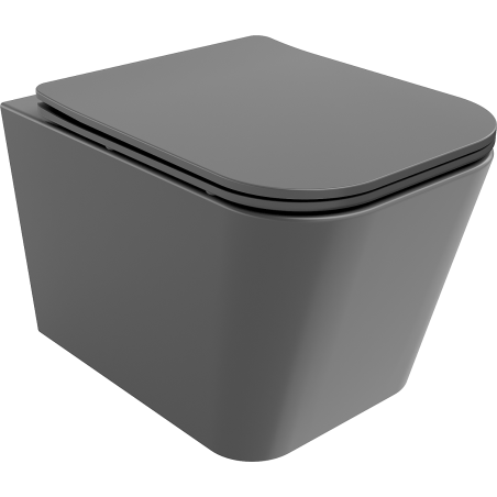 Mexen Teo misa wc Rimless s pomaly sklopiteľnou doskou slim, duroplast, tmavosivá matná - 30854071