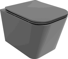 Mexen Teo WC misa Rimless s pomaly padajúcim sedátkom, duroplast, šedá tmavomatná - 30854071