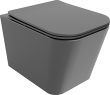 Mexen Teo WC miska Rimless s pomaly klesajúcou doskou slim, duroplast, tmavosivá matná - 30854071
