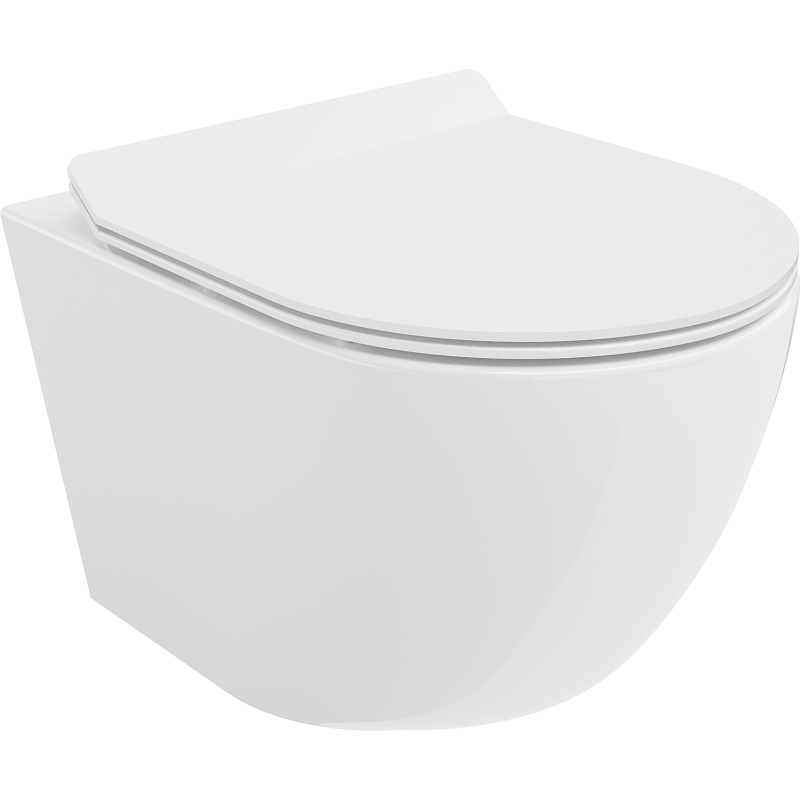 Mexen Lena miska wc Rimless s pomaly zatvárajúcim sa vekom slim, duroplast, biely lesk - 30224000