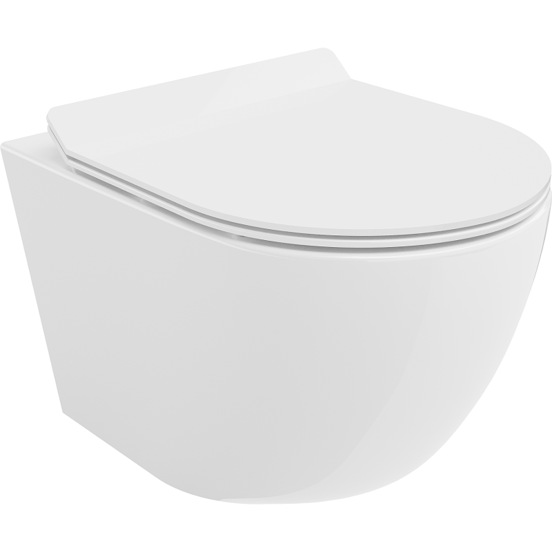 Mexen Lena WC misa Rimless s doskou s pomalým klesaním slim, duroplast, biela lesk - 30224000