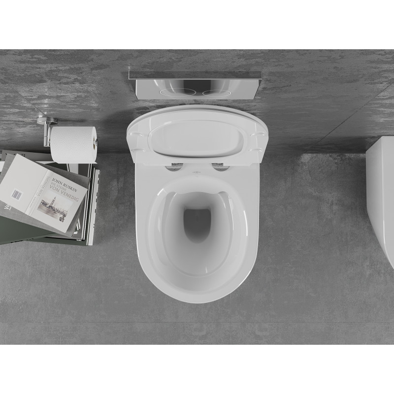 Mexen Lena miska wc Rimless s pomaly zatvárajúcim sa vekom slim, duroplast, biely lesk - 30224000