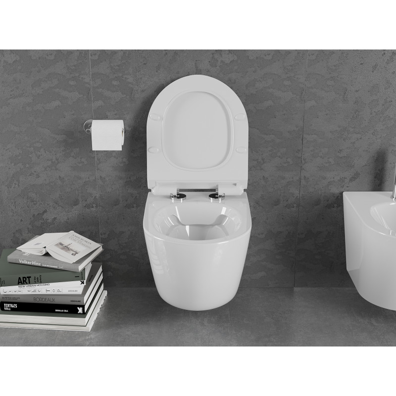 Mexen Lena miska wc Rimless s pomaly zatvárajúcim sa vekom slim, duroplast, biely lesk - 30224000