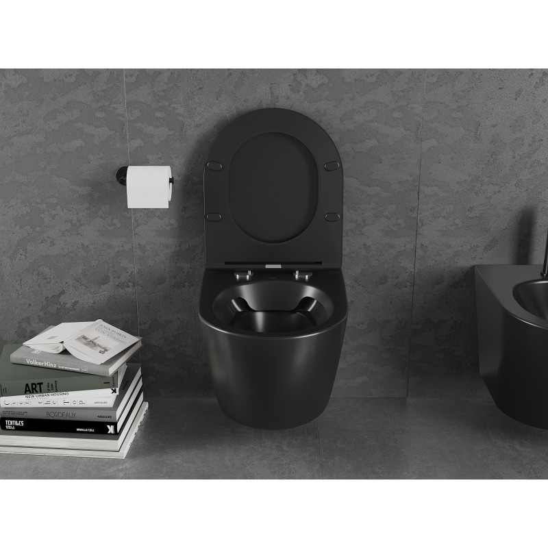 Mexen Lena wc misa Rimless, čierna matná - 3322XX85