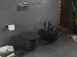 Mexen Lena WC miska Rimless, čierna matná - 3322XX85