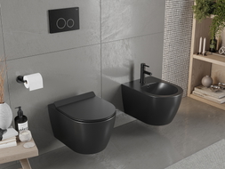 Mexen Carmen wc misa Rimless so sedadlom so spomaleným sklopením slim, duroplast, čierna matná - 30880185