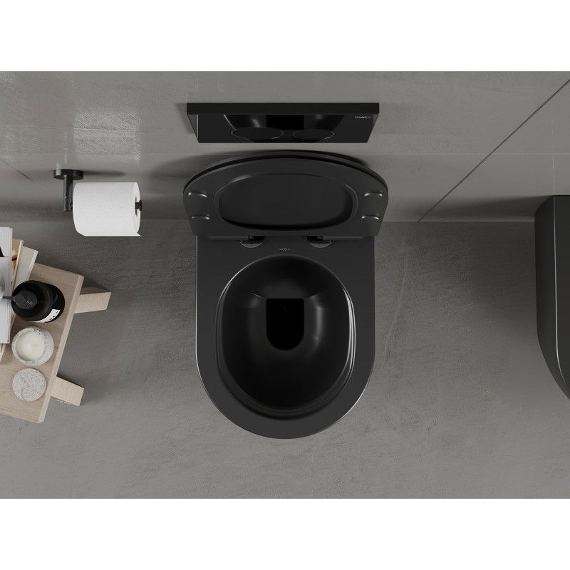 Mexen Carmen WC misa Rimless so sedadlom s tichým zatváraním slim, duroplast, čierna matná - 30880185