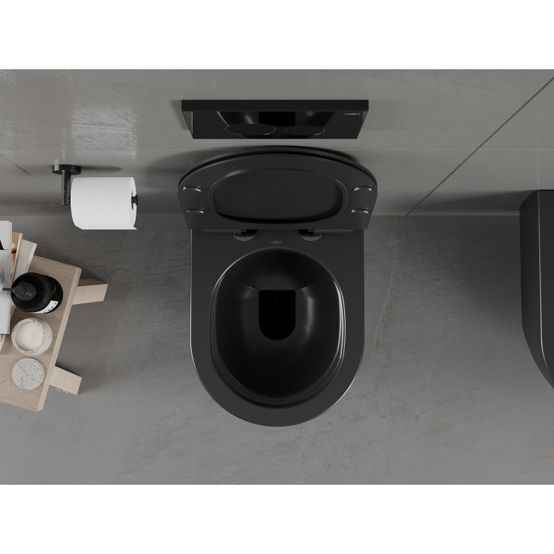 Mexen Carmen wc misa Rimless so sedadlom so spomaleným sklopením slim, duroplast, čierna matná - 30880185