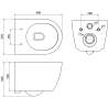 Mexen Carmen WC misa Rimless s pomaly padajúcim sedátkom, duroplast, čierna matná - 30880185