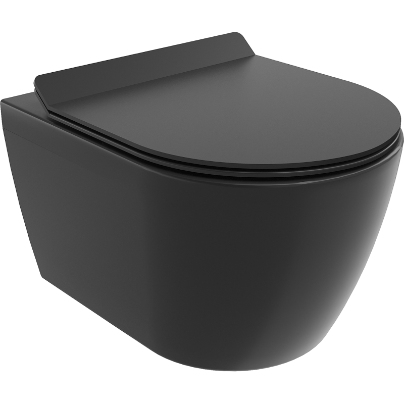 Mexen Carmen WC misa Rimless so sedadlom s tichým zatváraním slim, duroplast, čierna matná - 30880185