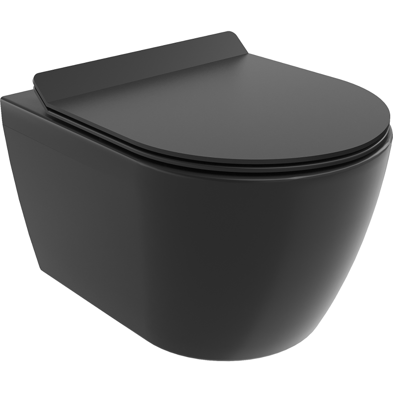 Mexen Carmen wc misa Rimless so sedadlom so spomaleným sklopením slim, duroplast, čierna matná - 30880185