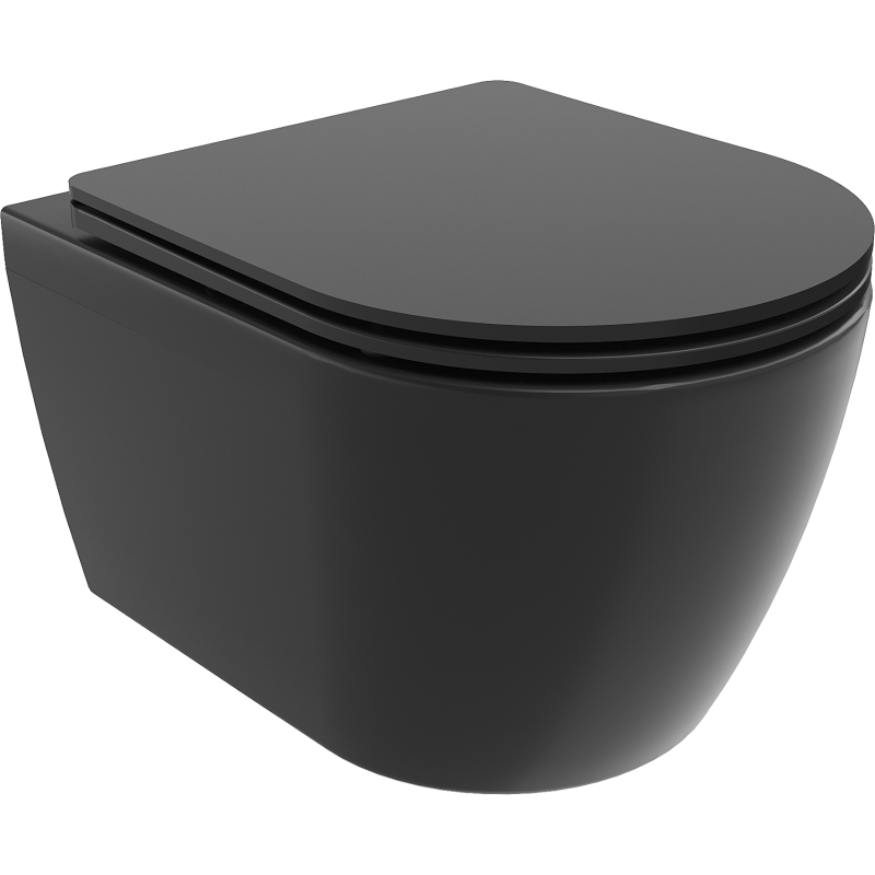 Mexen Carmen WC misa Rimless s pomaly padajúcim sedátkom, duroplast, čierna matná - 30881085