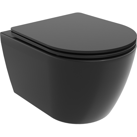 Mexen Carmen WC misa Rimless s pomaly padajúcim sedátkom, duroplast, čierna matná - 30881085