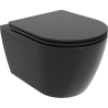 Mexen Carmen miska wc Rimless s pomaly sklopnou doskou slim, duroplast, čierna matná - 30881085