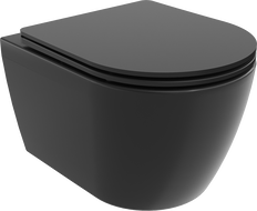 Mexen Carmen miska wc Rimless s pomaly sklopnou doskou slim, duroplast, čierna matná - 30881085