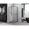 Mexen Exo-S Duo štvorcová sprchová kabína s posuvnými dverami 95 x 95 cm, transparentná, čierna - 8111-095-095-70-00