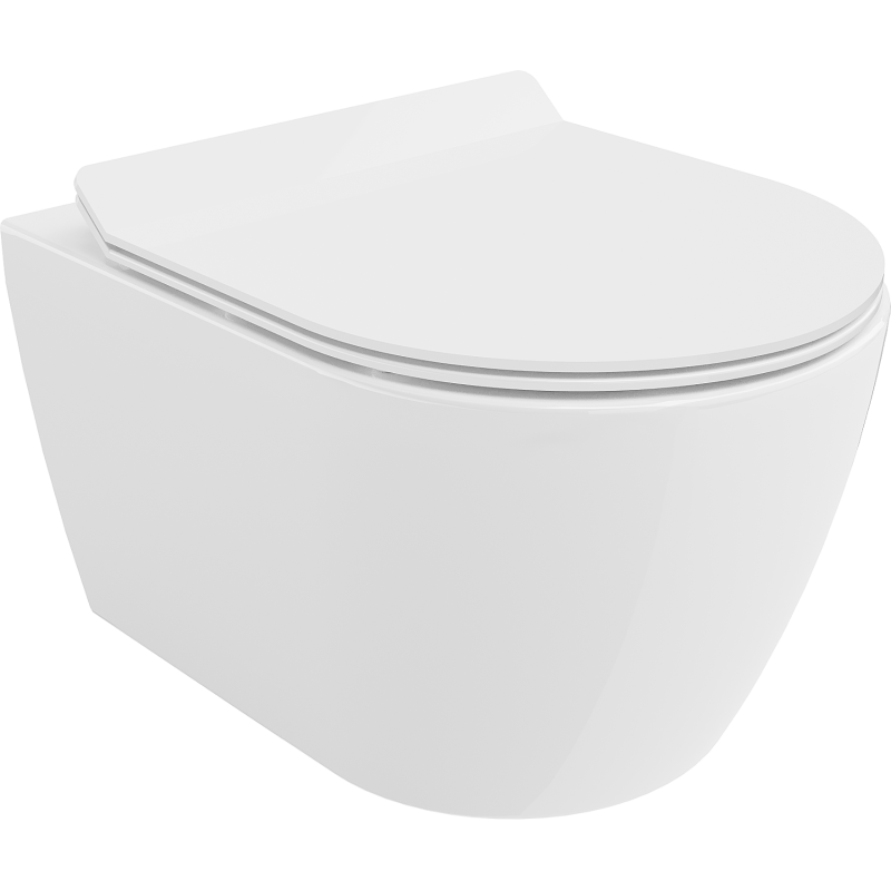 Mexen Carmen WC miska Rimless s pomaly padajúcou doskou slim, duroplast, biela lesklá - 30880100