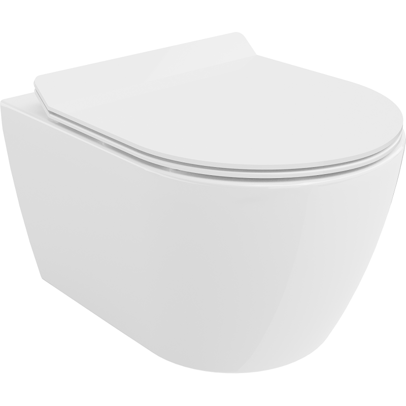 Mexen Carmen WC miska Rimless s pomaly zatvárajúcim sedadlom slim, duroplast, biela lesk - 30880100