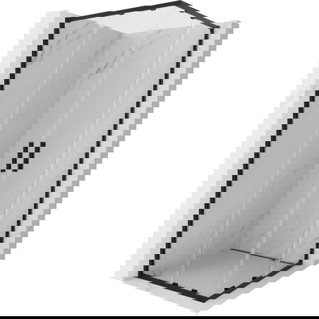 Mexen Exo štvorcová zasúvacia sprchová kabína 95 x 95 cm, transparentná, čierna - 8111-095-095-70-00