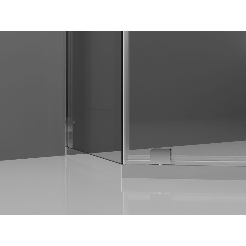 Mexen Exo päťuholníková sprchová kabína s výklopnými dverami 100 x 80 cm, priehľadná, chróm - 812-100-080-01-00