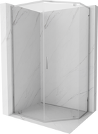 Mexen Exo-R päťuholníkový sprchový kút s otváracími dverami 100 x 80 cm, transparentný, chróm - 812-100-080-01-00