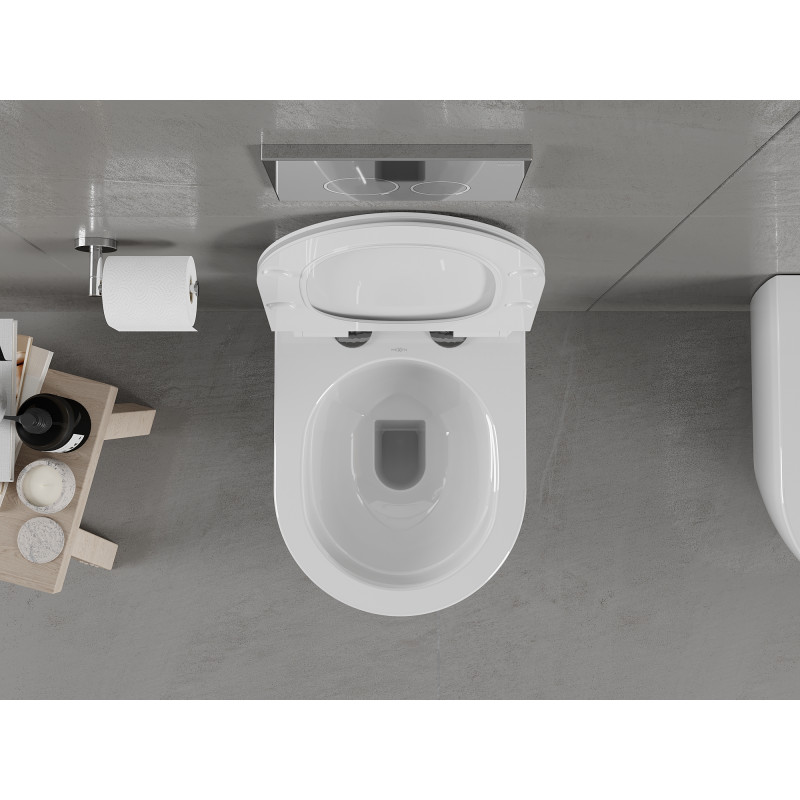 Mexen Carmen WC miska Rimless s pomaly padajúcou doskou slim, duroplast, biela lesklá - 30880100