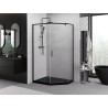 Mexen Exo-R päťhranný sprchový kút výklopný 90 x 80 cm, transparentný, čierny - 812-090-080-70-00