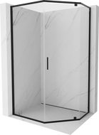 Mexen Exo-R päťhranný sprchový kút výklopný 90 x 80 cm, transparentný, čierny - 812-090-080-70-00