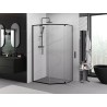 Mexen Exo-R päťuholníková sprchová kabína so sklápacími dverami 100 x 80 cm, transparentná, čierna - 812-100-080-70-00