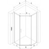 Mexen Exo-R päťuholníková sprchová kabína s otváracími dverami 100 x 90 cm, transparentná, čierna - 812-100-090-70-00