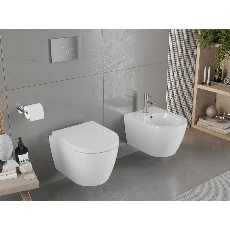 Mexen Carmen wc misa Rimless s pomalým zatváraním tvrdá, duroplast, biela lesklá - 30880200