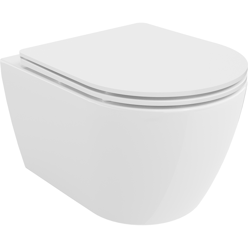 Mexen Carmen WC misa Rimless s pomaly padajúcim doskou slim, duroplast, biely lesk - 30880300