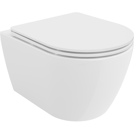 Mexen Carmen WC misa Rimless s pomaly padajúcim doskou slim, duroplast, biely lesk - 30880300
