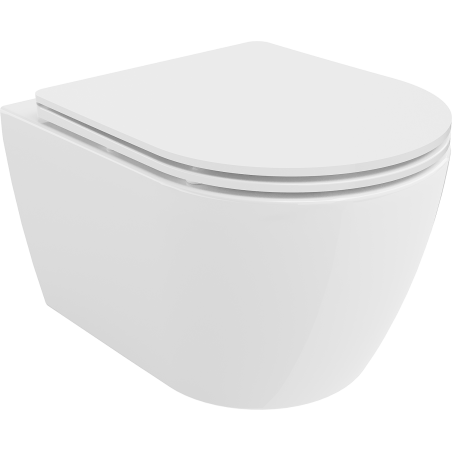 Mexen Carmen WC misa Rimless s pomaly zatvárajúcim sa slim sedadlom, duroplast, lesklá biela - 30880300