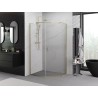 Mexen Exo-R Päťuholníkový sprchovací kút s otváracími dverami 90 x 80 cm, priehľadný, zlatý - 812-090-080-50-00