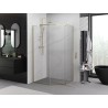 Mexen Exo-R Päťuholníkový sprchovací kút s otváracími dverami 90 x 80 cm, priehľadný, zlatý - 812-090-080-50-00